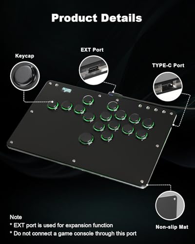 Haute42 Leverless Controller Arcade Stick: Haute42 R16 Black Leverless Controller with Rims,Premium Black Leverless Controller with Crystal Low-Profile Switch for PC/PS4/Switch Game,Support Hot Swap & SOCD - color: Black