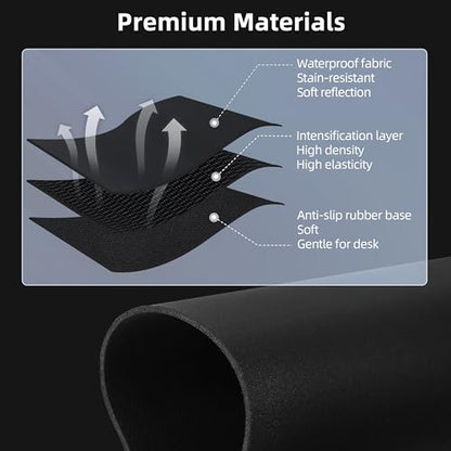 Gaming Mouse Pad, Wireless Charging Mouse Pad Gaming, 31.5"x11.8" Large Desk Mat for Laptop/Computer/Keyboard, Waterproof Smooth Surface, Non-Slip Base, Black - color: Black