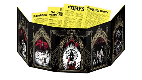 Free League MÖRK Borg Gamemaster Screen - Five-Paneled Roleplaying Game Tool with Demonic Art