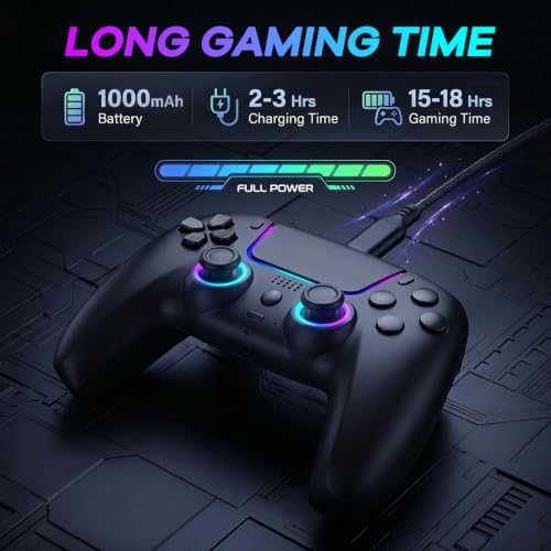 Pogriko Wireless Controller for PS5/Pro/Slim Console for PS5 Controller, Wireless Gamepad with Back Button, Turbo, Dual Vibration, Motion Gyro, 3.5mm Audio Jack, Mic, Speaker
