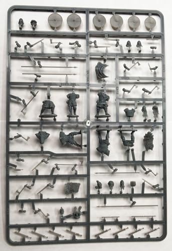 Wargames Delivered - Victrix 28mm Viking Miniatures Set with Bonus Miniature STL Download - 60 Hard Plastic Figures for Wargaming, Armored & Unarmored Warriors, Command, Shields, Weapons & Accessories