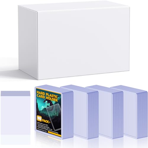 Sooez 100 Soft Card Sleeves&100 Hard Plastic Card Holder Combo, 35PT, 3"x4" | for Trading Card, Baseball Card Protector, Penny Sleeves for Collectible Game Card, Sturdy Standard Size Sports Football Card - size: 100 Hard Sleeves + 100 Penny Sleeves