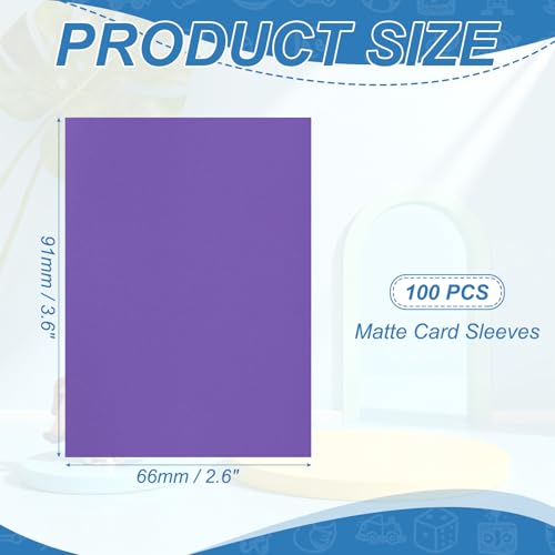 Matte Card Sleeves, Trading Card Sleeves Deck Protectors Perfect for Trading Cards & Baseball & Sports & Magic Gathering & Magic Game Cards (Purple, 100 Pcs) - color: Purple