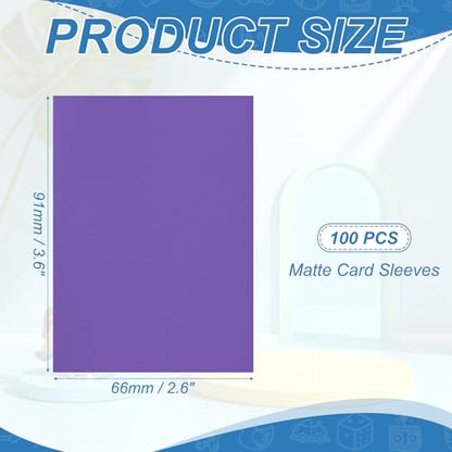 Matte Card Sleeves, Trading Card Sleeves Deck Protectors Perfect for Trading Cards & Baseball & Sports & Magic Gathering & Magic Game Cards (Purple, 100 Pcs) - color: Purple