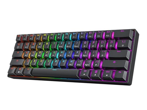 HK GAMING GK61HE 60% | Magnetic Mechanical Gaming Keyboard | Rapid Trigger 0.1mm Step | 61 Keys Multi Color RGB | 1kHz Polling Rate | PC/Mac Gamer | US Layout (Black) - color: Black