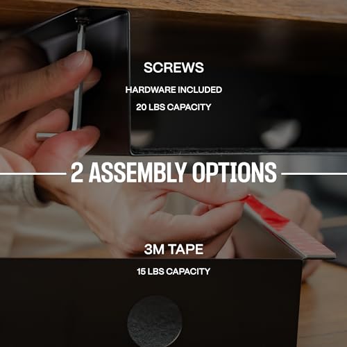 COREMINDED Under Desk Storage Shelf - Carbon Steel Under Desk Tray with Cable Management, Mountable Add-On Shelf for Table & Office Desks (7.5" x 8" x 2.8") - size: Small, style: Shelf