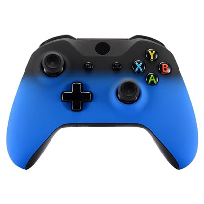 eXtremeRate Shadow Blue Faceplate Cover, Soft Touch Front Housing Shell Case, Comfortable Soft Grip Replacement Kit for Xbox One S & Xbox One X Controller - Controller NOT Included - color: Shadow Blue