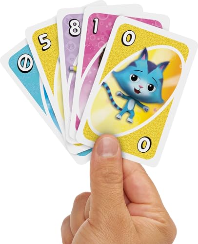 Mattel Games UNO Junior Gabby's Dollhouse Card Game for Ages 3+ | Pre-School Age Learning Game for 2-4 Players with 3 Levels of Play for Family Game Night & Kids Birthday Parties - style: UNO Junior Gabby’s Dollhouse Card Game