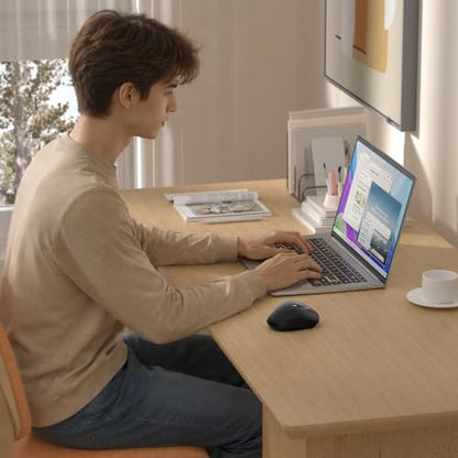 INFINMIND Wireless Side Scroll Mouse with Multi-Device, Ergonomic Computer Mice with Smart Flying Scroll, Quiet Click, 4-Level DPI for Computer, Laptop, iPad, Tablet, MacBook (Grey) - color: Grey
