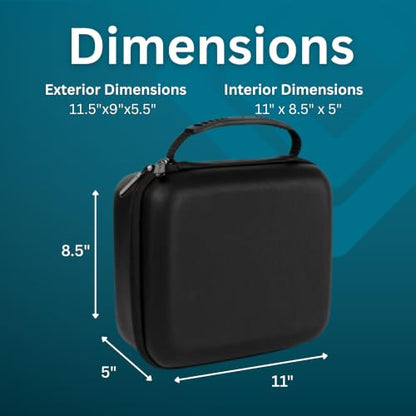 caseling 11x9x5.5 Hard Case with 3-Layer Customizable Pick-and-Pluck Foam | 3 pre-scored foam layers, TSA compliant travel case, rigid EVA shell, electronics and tech gear case, smooth zippers - size: 11" x 9" x 5.5"