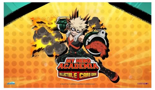 My Hero Academia Collectible Card Game Series 1 Katsuki Bakugo PLAYMAT | 18" by 24" Rubber Game Mat | Ages 14+ | 2 Players | Average Playtime 45+ Minutes | Made by Jasco Games