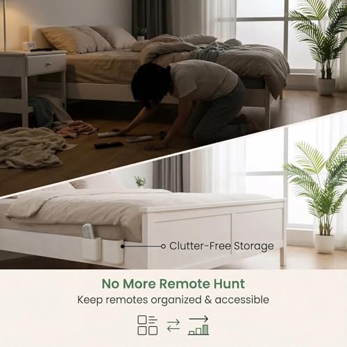 Hole-Free Remote Control Holder Wall Mount, TV/AC Controller Holder, Self Adhesive Wall Mounted Storage Container Perfect for Home, Office,No Drill Needed (2 Pcs White)