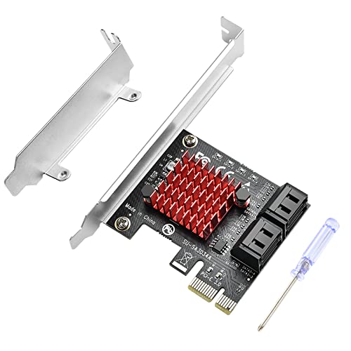 ELUTENG PCI-E to Storage Adapter 4 Ports PCIe Expansion Card 6Gbps SATA3.0 Controller PCI Express Card with Low Profile Bracket for Windows10/7/8/XP/Vista/linux - color: 4 Ports