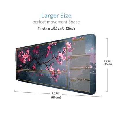 TCG Playmat Stitched Edges, 24 x 14 inches MTG Play Mat with Zones for MTG Trading Card Game Playmats Smooth Surface Battle Game Rubber Collection - color: Pattern6