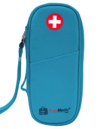 PracMedic Bags Epi Pens Carrying Case- Insulated Epipen Carry Case (Teal) | Holds 2 Epi Pens, Auvi-Q or Neffy, Inhaler & Antihistamine. Medical Case for Allergy, Asthma & Diabetes Medicines - color: Teal