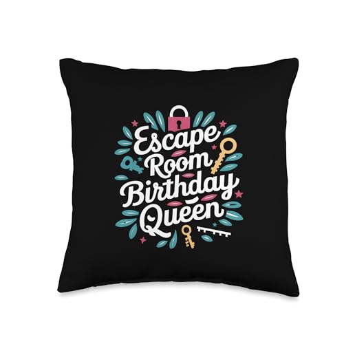 Exit Game Escape Room Escape Room Birthday Queen Throw Pillow - size: 16x16