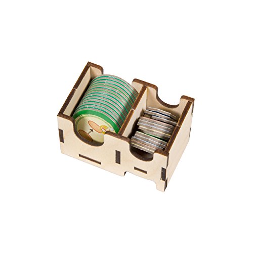 The Broken Token Game Organizer - 7 Wonder Duel Compatible Dueling Gods Box, Wooden Storage Box for Tabletop Games