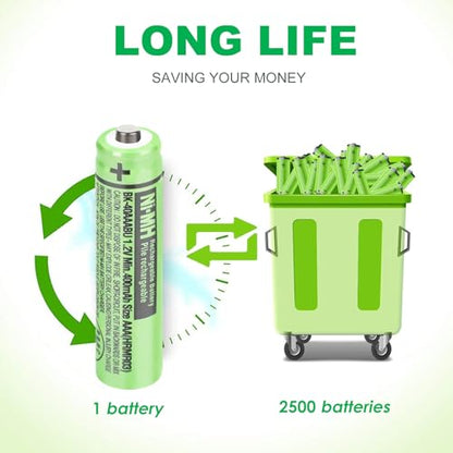 OSIM 8Pack BK-40AAABU Ni-MH AAA Rechargeable Batteries 400mah 1.2V AAA NI-MH Rechargeable Batteries for Panasonic Cordless Phones, Remote Controls, Electronics - size: 400-8PCS