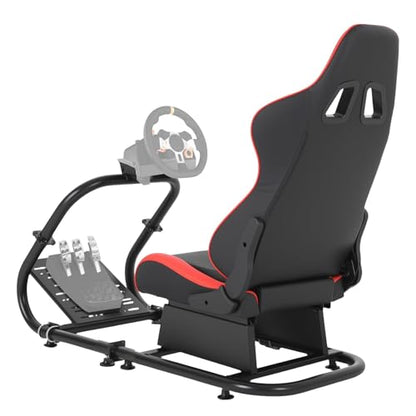 Foldable Sim Racing Rig | Heavy-Duty Carbon Steel Racing Wheel Frame Fits Logitech & All Top Gaming Steering Wheel Brands - size: 48.5x24.7x41 Inch
