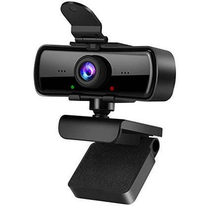 1080P HD Webcam with Microphone and Privacy Cover, USB Plug & Play Computer Camera, 120° Wide Angle Fixed Focus Web Camera for Video Conferencing, Online Learning, Streaming and Gaming
