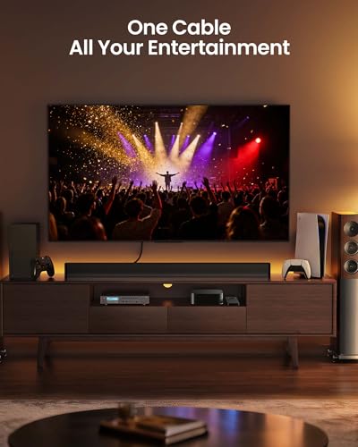 Silkland 8K HDMI ARC/eARC Cable 2.1 for Soundbar 6.6ft, 8K@60Hz 4K@120Hz | 48Gbps High Speed HDMI Cord for Home Theater, Dolby Atoms, DTS:X Compatible for Vizio Samsung Bose Soundbar, UHD TV, Blu-ray - size: 6.6 Feet