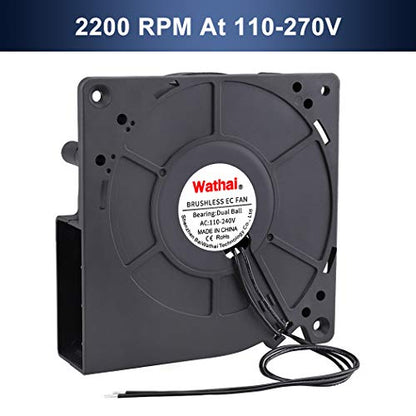 Wathai EC 120mm x 32mm Centrifugal Blower Fan AC 110V 120V Dual Ball | Duall Ball 4W Power Energy-Saving, High Airflow Centrifugal Blower Fan AC 110V 115V 120V 220V 240V - style: 120x32mm 100-220V