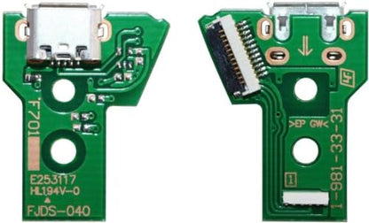 1 Set Green Micro USB Charging Port Socket Board with Flex Ribbon Cable Screwdriver for PS4 Controller Board JDS-040 JDS 040 Version,Accessories,4 Controllers Video Games