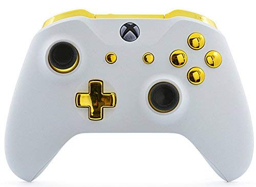 MODDEDZONE Custom Wireless UNMODDED Controller for Xbox One S/X and PC with Exclusive and Unique Designs - The Perfect Gaming Gift for Enthusiasts, Expertly Crafted in the USA - White/Gold - color: White/Gold
