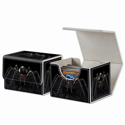 Strong Magnet Card Case Deck Box Mtg Card Box Playing Card Box Magic Deck Box Tcg Up to 200 Cards Creative Pattern Trading Card Storage Box for Collectible Card Games, Menacing Black Spider - color: Menacing Black Spider