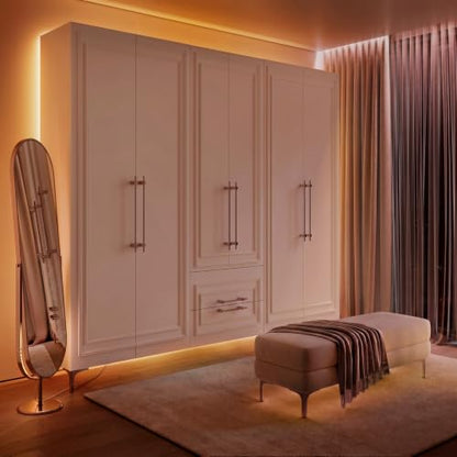 LED Backlight for Wardrobe & Closet, 26.2ft Tunable White LED Strip Lights (2700K-6500K Warm to Cool), Dimmable with App & Remote, Bias Lighting, Standoff Mount Kit (4 Mounting Options) - color: Tunable White, size: Wardrobe & Closet