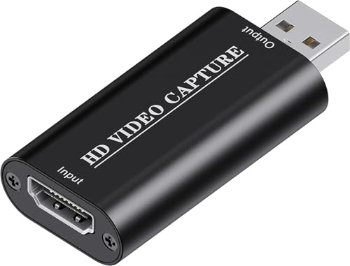VIXLW 4K HDMI Video Capture Card, Cam Link Card, HDMI to USB 2.0 Game Audio Adapter, Record Capture Device for Streaming, Teaching, Gaming, Live Broadcasting, Video Conference [Windows] - color: Black