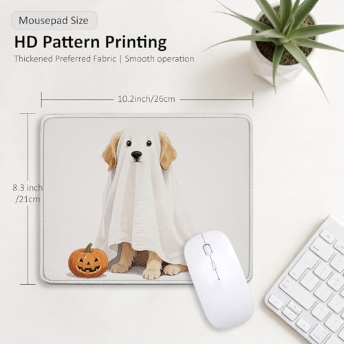 Gothic Golden Retriever Halloween Mouse Pad for Desk 9.5x7.9 Inch - color: Ghost Dog
