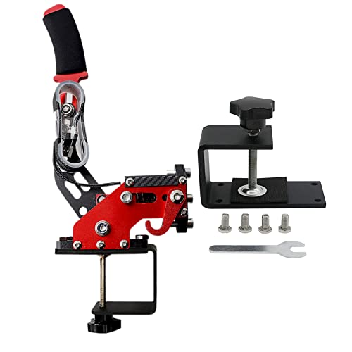 Obokidly Upgrade 2-in-1 USB Handbrake Support G29 Compatible with PS4 + PC for Simracing Game Sim Rig with Clamp (Red) [windows] - color: Red