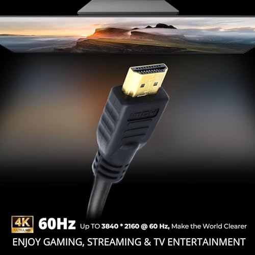 High-Speed 6.6 Foot HDMI Cable for Nintendo Switch, PS4, Xbox - Premium Quality, 4K Ultra HD, High-Fidelity Audio, Durable Connectors - Ideal for Gaming, Streaming, and Home Entertainment