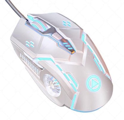 CHONCHOW Silent Click Mouse, Gaming Mouse Wired, 6 Button, 4 Adjustable DPI Upto 3200 DPI, RGB Lighting, Compatibility for PC/Laptop/Mac, Wired Mouse Used for Games and Office (White)