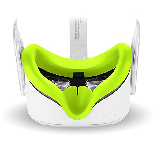 Compatible with Oculus Quest 2 Accessories, for Quest 2 VR Silicone face Cover, VR Shell Cover,for Quest 2 Touch Controller Grip Cover,Protective Lens Cover,Disposable Eye Cover. (Green) - color: Green