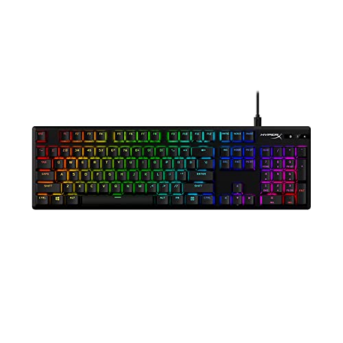 HyperX Alloy Origins PBT - Mechanical Gaming Keyboard, Keycaps, RGB Lighting, Compact, Aluminum Body, Adjustable Feet, Customizable with NGENUITY, Onboard Memory Clicky Switch, Black - color: Black PBT, size: Full Size, style: HyperX Blue