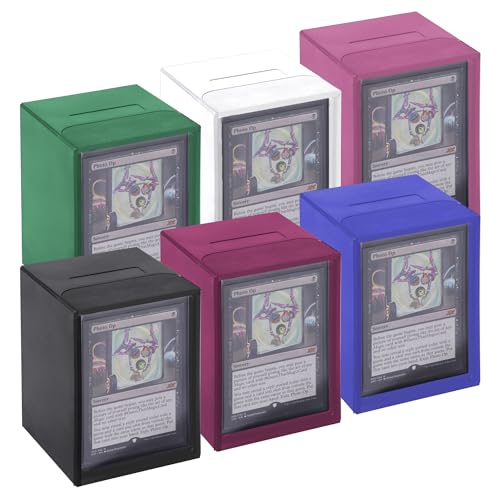 Commander Deck Boxes, 6-Pack, Magnetic Closure, Durable | Holds 100 double-sleeved cards; stackable; secure magnets; perfect for MTG. Durable, water-resistant, travel-friendly. - color: Multi-Color Set, size: 600+