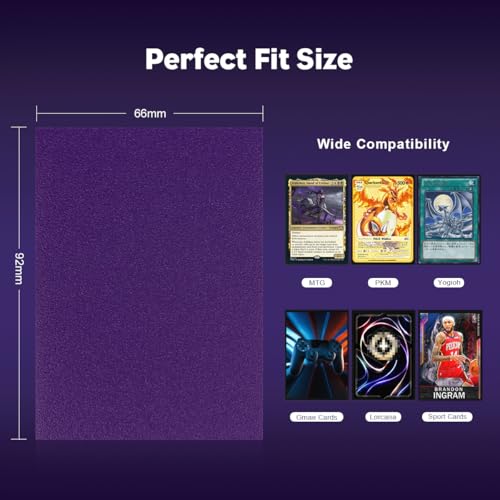 Katomula MTG Card Sleeves, Dual Matte Card Sleeves, Standard Card Sleeve for MTG, PKM, Flesh & Blood, Soul Purple - color: Dark Purple