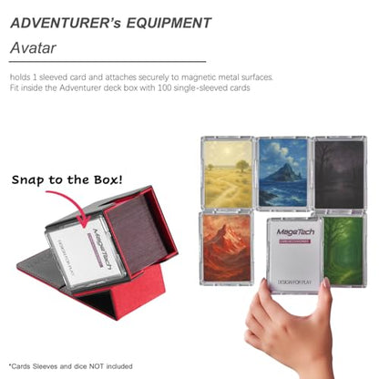 Mage Tech Adventurer [Hero] Modular Deck Box - Holds 99 Double-Sleeved Cards - Includes Avatar Holder - Ultra-Rugged, Expandable Design - MTG Commander/EDH & More - Black/Red - color: 2. Ambition (Black/Red), style: 2. Hero