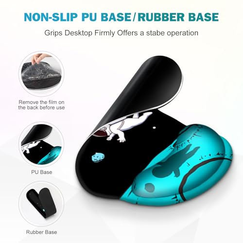 Gaming Mouse Pad, Large Desk Mat, Cute Desk Pad Protector, 4in1 XXL Mousepad + Keyboard Wrist Rest+Mouse Wrist Rest+Coaster Set with Ergonomic Desk Pad for Home Office PC Computer, Cool Space Alien - color: Cool Space Alien