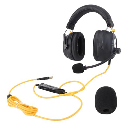 Gaming Headset, 7.1 Surround Sound AI Noise Canceling Mic USB Headset, Wired Gaming Headphones with Custom EQ Lightweight Design for PC Laptop Work Call Center (Black) - color: Black