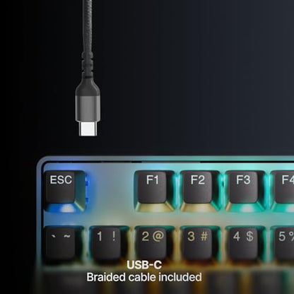 SteelSeries Apex Pro TKL Gen 3 Gaming Keyboard - OmniPoint 3.0 Analog Magnetic Switches, Quickset Auto-Presets (Rapid Trigger, Rapid Tap/SOCD, Protection Mode), OLED, RGB, PBT Keycaps, USB-C, Black - color: Black, size: Pro TKL, style: Gen 3 Wired