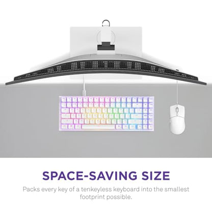 NZXT Function 2 MiniTKL Wired Tenkeyless Optical Gaming Keyboard - 8K Polling Rate - Linear Optical Switches - Adjustable Actuation - Double-Shot PBT Keycaps - RGB - Hot-Swappable - White - color: White, size: Mini Tenkeyless, style: Function 2