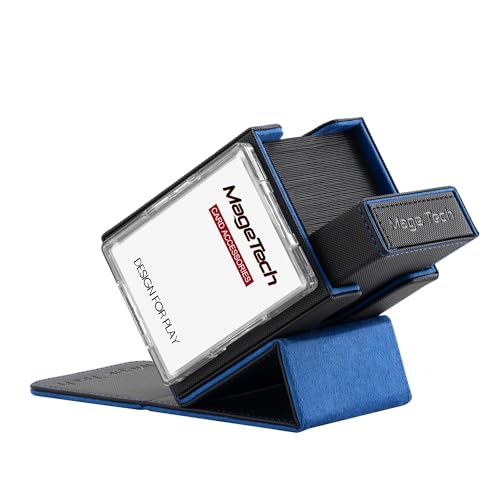 Mage Tech Adventurer [Champion] 60-Card Solution - Avatar Holder + Pocket Dice Box with Life Tracker - Rugged, Expandable - MTG Standard/LOR/PTCG - Black/Blue - color: 2. Enigma (Black/Blue), style: 3. Champion[60-card solution]