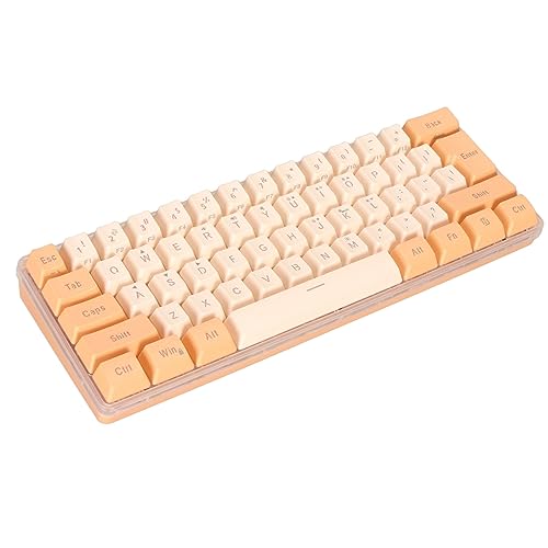 ZJchao Mini Keyboard, Gaming Keyboard 60 Percent 61 Keys Keyboard Wired Gaming Keyboard RGB Imitated Mechanical Compact for Typist (Orange Yellow)