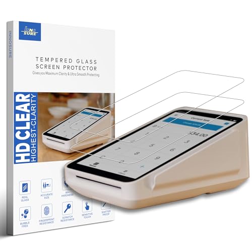 [2-PACK] Tempered Glass Screen Protector Designed for Square Terminal Credit Card Machine 5.5" Touchscreen Anti Scratch/Fingerprint (HD Clear) - color: Terminal - HD Clear