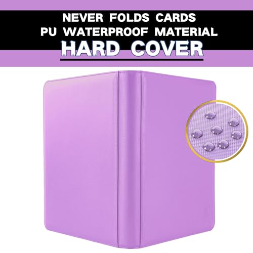 1000+ Pockets Trading Card Binder, 16-Pocket Card Ablum Compatible with MTG,Sports Cards & Other Standard Size Trading Cards (Light Purple) - color: Light Purple