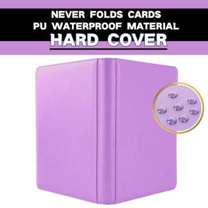 1000+ Pockets Trading Card Binder, 16-Pocket Card Ablum Compatible with MTG,Sports Cards & Other Standard Size Trading Cards (Light Purple) - color: Light Purple