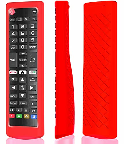 Case for LG TV Remotes, Cover for LG Smart TV Remote Control AKB75095307 AKB75375604 AKB74915305 Original, Replacement Silicone Skin Sleeve Glow in The Dark Red - color: Red